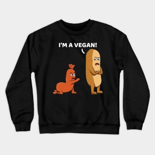 Funny Vegan Sausage Bun Bread Hot Dog Crewneck Sweatshirt